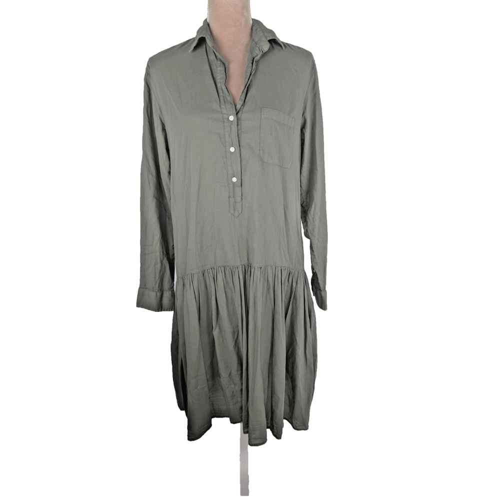 GRAYSON Frank and Eileen The Changemaker Dress Midi Sz S Army Olive Green Boho